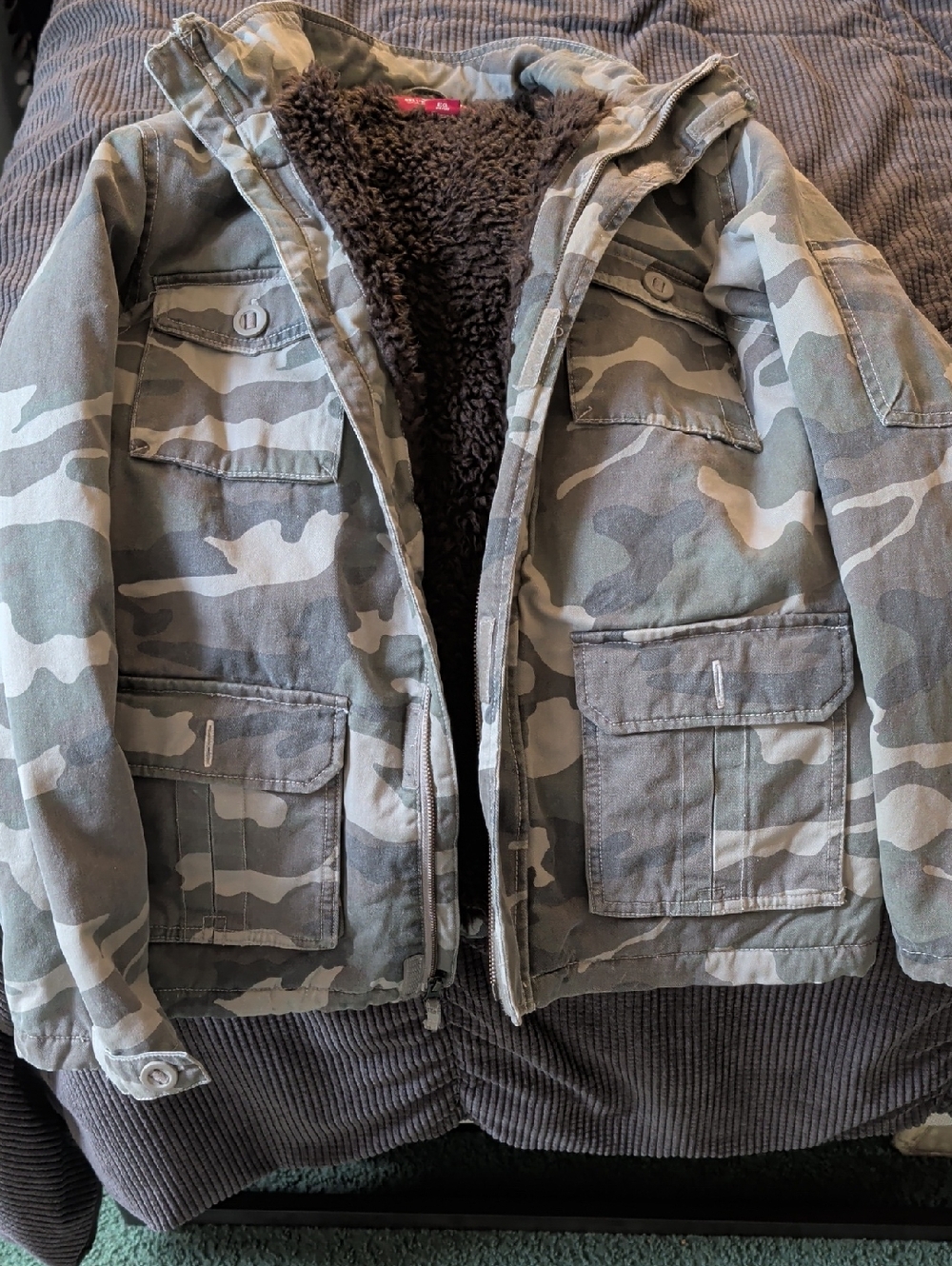 Faded Glory Camouflage Sherpa-Lined Utility Jacket
